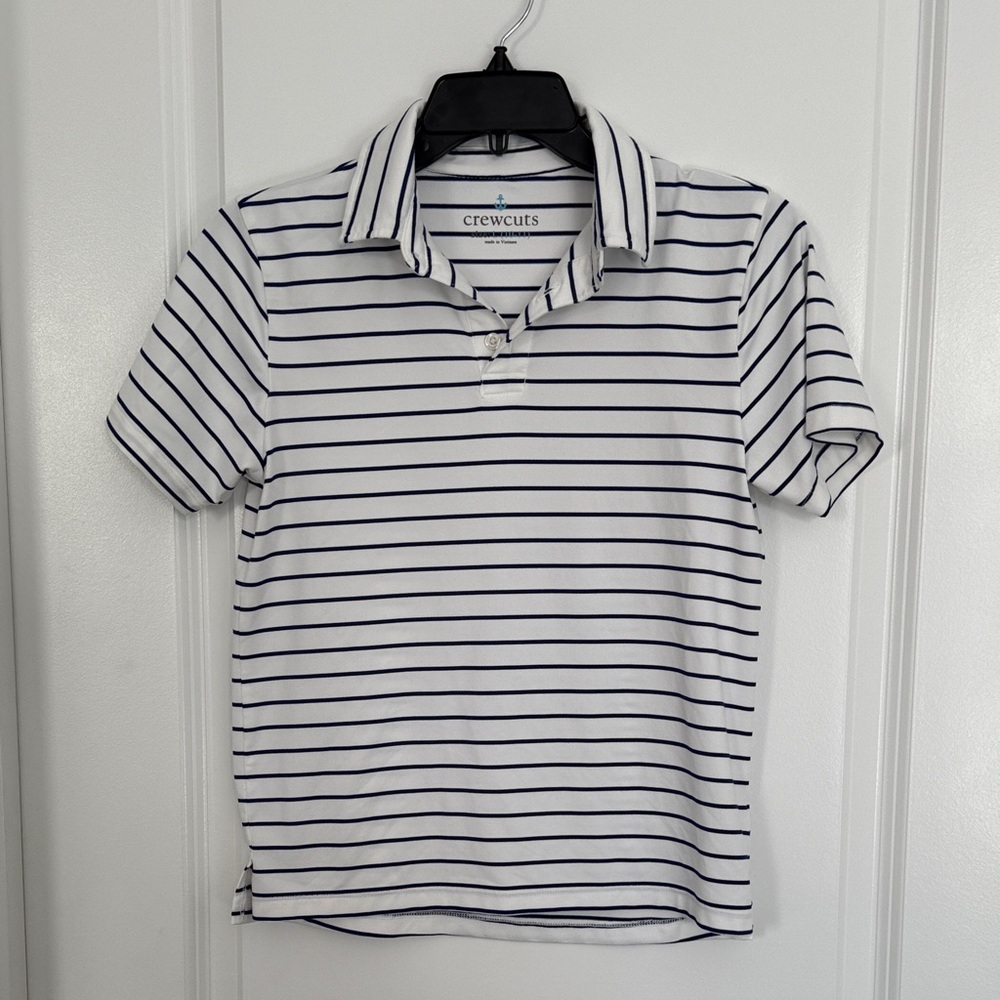 Crewcuts Navy and White Striped Polo